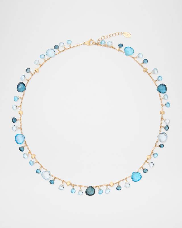 18K Yellow Gold Mixed Topaz Single-Strand Necklace